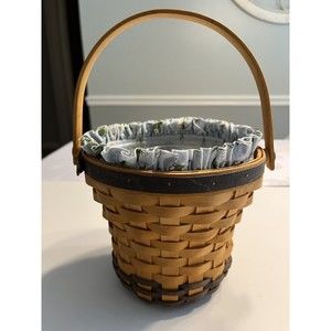 Longaberger 1999 May Series Blue Daisy Basket Combo Liner & Protector Vintage
